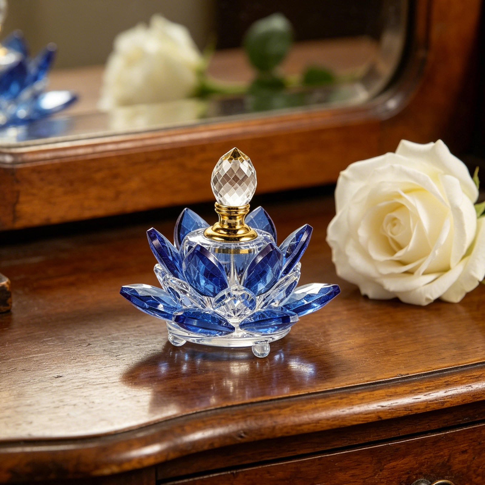 زجاجة عطر كريستالية على شكل زه - مراجعة Perfume Fragrance Blue وسعره