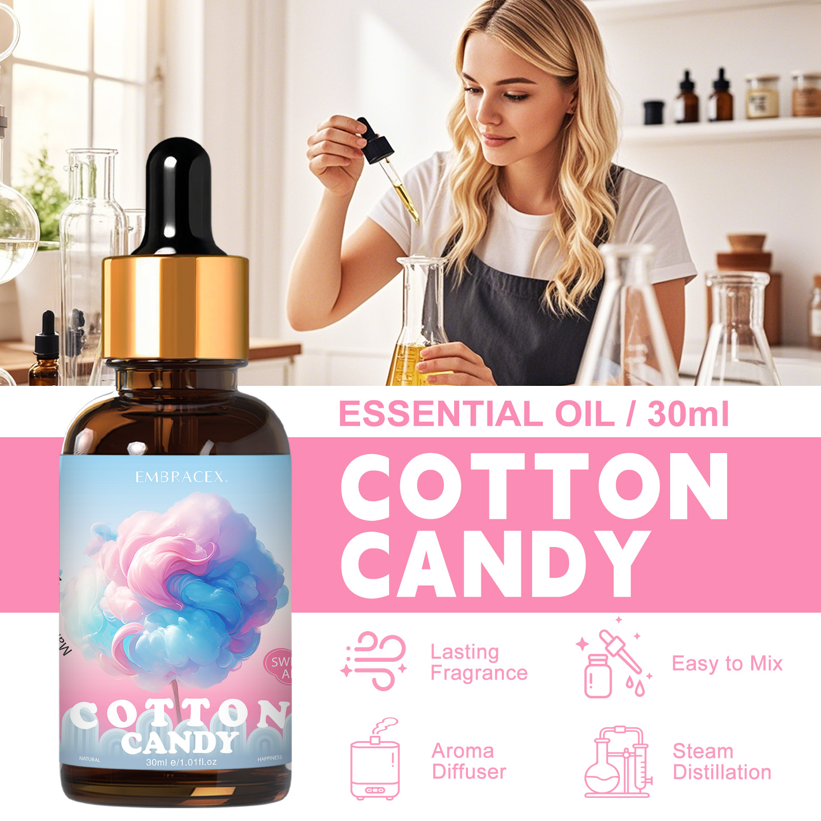 زيت عطري بنكهة حلوى القطن 30 م - مراجعة Perfume Fragrance Oils For Candles وسعره